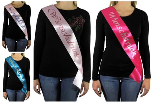 A4W Schärpe Hochzeit, Satinband, Wunschdruck, Schriftfarbe, Geburtstag, Schärpe Junggesellenabschied, JGA Accessoires, Schärpe für Frauen, Hen Party, Schärpe für Damen, Abschlussball, Veranstaltung.