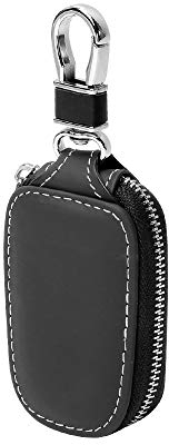 Portachiavi per Telecomando Auto, Portachiavi PU Pelle Raccoglitore chiave cassa chiave cerniera portafoglio (Nero)