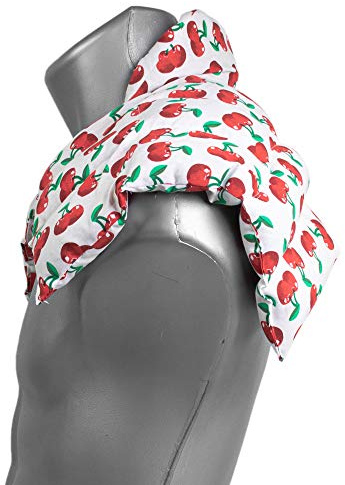 Wärmekissen Nacken: Rapssamenkissen Schulter & Nackenkissen mit Kragen. Körnerkissen, Nackenwärmer - Einfach im Ofen oder Mikrowelle warm machen (cherry-white, Rapssamen)