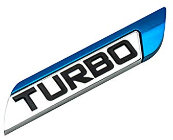 Porfeet Autoaufkleber, 3D Metall Turbo Turbolader Autoaufkleber Logo Emblem Abzeichen Auto Styling Aufkleber Blau rechts