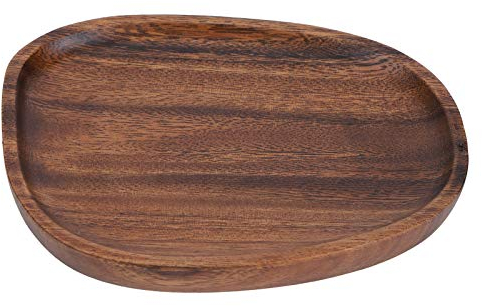 Nivvity Holzteller, unregelmäßige Holzablage Tablett Snack Obst Organizer Tisch Zubehör Fast-Food-Teller Dekoration(16x13cm)