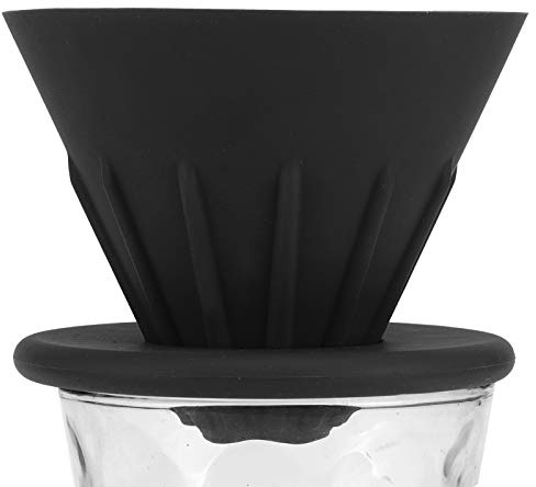 Gotero de café de resina de silicona, cafetera manual fácil y portátil, disfrute de servir café en cualquier momento y en cualquier lugar(Negro)