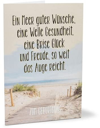 KE - Glückwunsch-Karte zum Geburtstag, mit Umschlag, DIN B6, Geburtstagskarte Maritim, Ideal für Liebhaber des Meeres, Motiv: Dünen