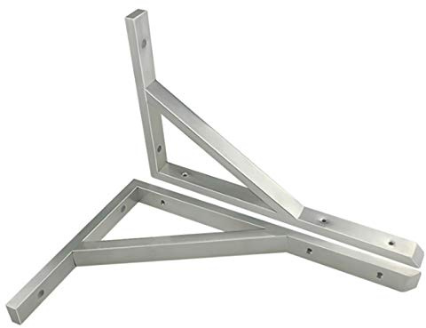 Regalhalter Schwerlastträger 2 Stück Edelstahl Regalträger Winkelträger Edelstahl Regalwinkel Metall Regalhalterung 90 Grad Winkelkonsole Wandkonsole,für Bücherregal(400mm*250mm)