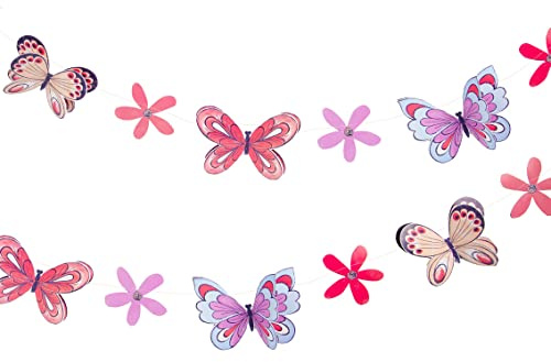 Talking Tables Tilly & Tigg Wimpelkette Schmetterling, 3,5 m, Lila und Rosa