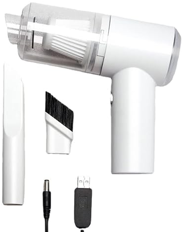 WANGCL Mini Aspirador de Coche Recargable Inalámbrico 120W 6000PA Aspirador de Mano con luz LED para Teclado de Mascota de Coche Escritorio de computadora