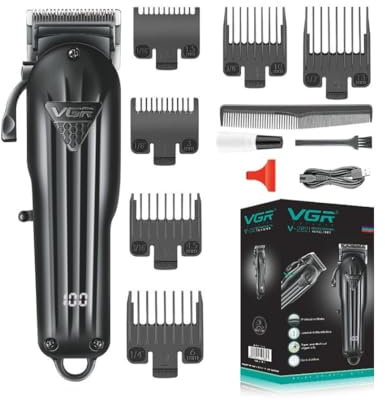 Trade Shop - Tagliacapelli Cordless Batteria Ricaricabile 2000mah Display Digitale Vgr V-282