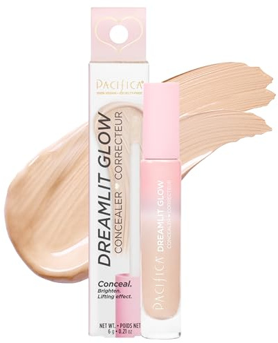 Pacifica Concealer – DreamLit Glow Full Coverage Concealer with Squalane for Dark Circles & Dark Spot Correction, Lightweight & Long-Lasting, Vegan & Cruelty-Free, Shade 11 (Light Beige)