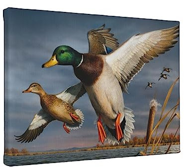 Stockente Ente rahmenloses Gemälde 20x30 (horizontal) Home Wohnzimmer Leinwand Wanddekoration Malerei