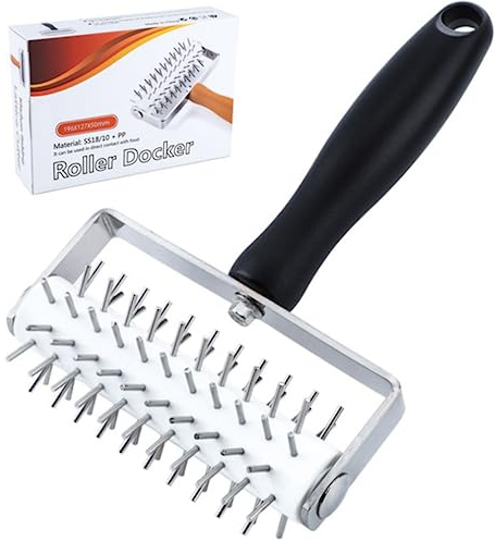 MINGZE Rullo con Motivo a griglia, per impasti di dolci Cucina Grattugiato Craft rullo di pasticceria Reticolo artigianale per Torta Rullo losanghe Pizza Biscotti(Maniglia nera)