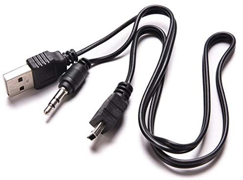 DOMELA Câble Audio, câble d'instrument, adapté for Haut-Parleur MP3 MP4 Player 50 cm 1 PC USB Mini mâle vers mâle USB 2.0 5 Broches Standard + 3,5 mm AUX Audio Jack Câble Adaptateur de Connexion