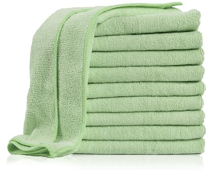Zestri Premium Mikrofaser Putztücher 40x40 cm | Reinigungstücher saugstark für Küche, Auto, Bad | 10er Set Grün