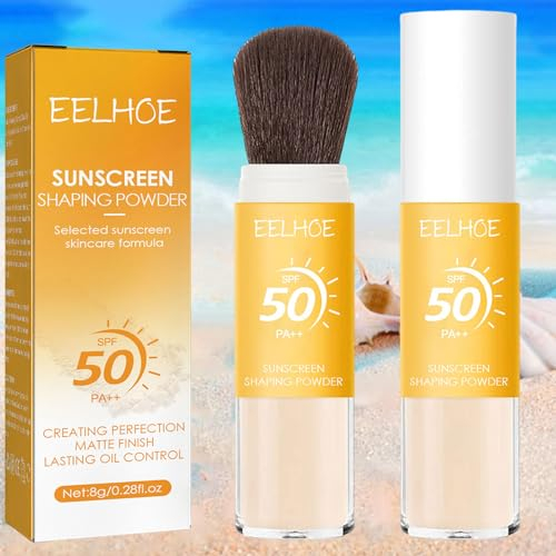 KTouler Set di 2 polveri, traslucidi, controllo dell'olio, traspirante, leggero, polvere per pennelli minerali, finitura naturale opaca, lunga durata, impermeabile e anti-sudore