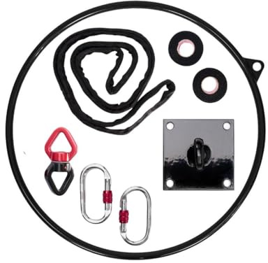 M-POLE Aerial Hoop - Anello da circo, diametro 85 cm, per statura 132-140 cm, set completo, anello aereo per acrobazie aeree, fitness