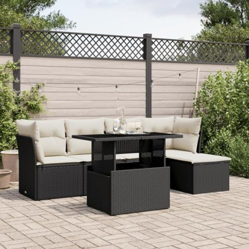 Amorsee Loungemöbel Balkon Lounge Verstellbare Tischplatte Balkon Sofa Rattan Gartensofa Gartenlounge Klein Ecklounge Lounge Möbel Outdoor Gartenmöbel Ecksofa Balkonmöbel Balkonsofa L Form