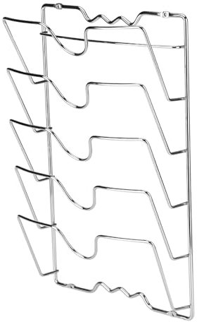 Tnfeeon Lot de 2 Supports de Rangement pour Couvercles de Casseroles, Support de Couvercles de Casseroles à 5 Niveaux pour Mur de Porte D'armoire, Couvercle de Casserole et de Poêle
