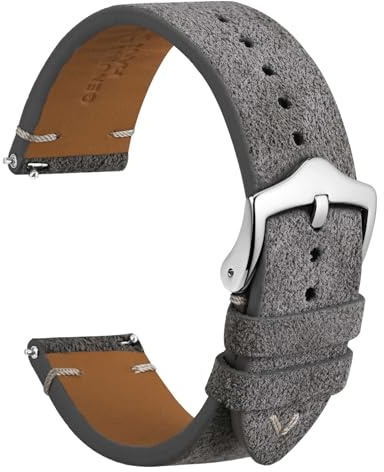 WOCCI Leder Uhrenarmband, Vollnarbenleder, Bandbreite 18mm 20mm 22mm