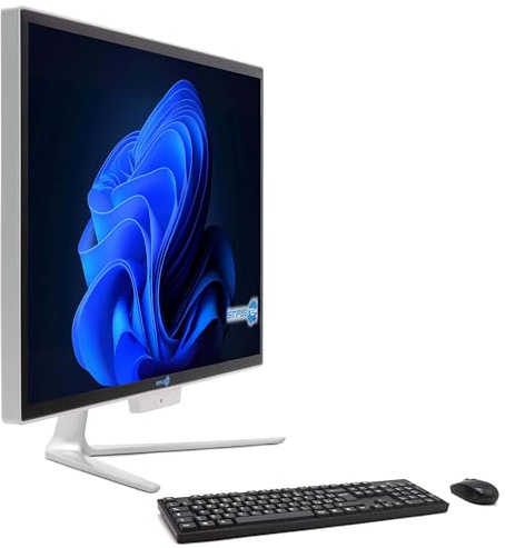 SIMPLETEK PC All in One Celeron 1.80GHz 8GB RAM SSD 120GB Windows 10 Pro | Display 24 FHD Webcam integrata WiFi BT LAN HDMI | Computer Fisso Casa Ufficio Scuola Lavoro