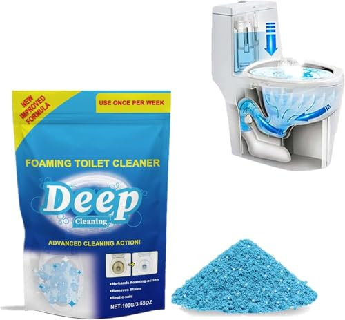 Nettoyant pour toilettes, nettoyant pour toilettes en mousse, nettoyage en profondeur 2024, poudre miracle auto-activante, brosse de nettoyage en profondeur puissante (1)