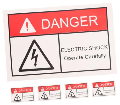 PartyKindom 5pcs Electric Shock Signs High Voltage Warning Stickers Security Stickers for Business Reflective Tape