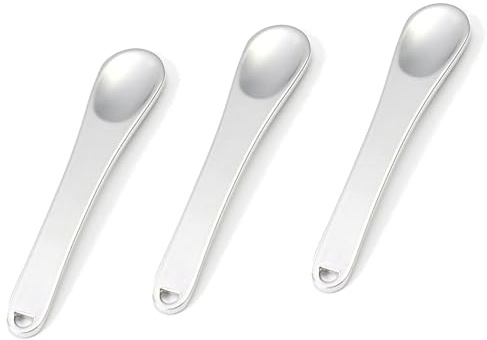 3PCS Metal Makeup Spatulas, Mini Skincare Cosmetic Spoons, Face Mask Applicator Tool, Face Spoon for Cosmetic product, Silver Face Cream Scoop Tool, Tity Spatulas for Beauty Cosmetics Accessories