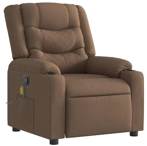 vidaXL Massagesessel Braun Stoff, Massage TV-Sessel, Sessel mit Massagefunktion, Fernsehsessel, Massage Fernsehsessel, TV-Sessel, Sessel, Ruhesessel