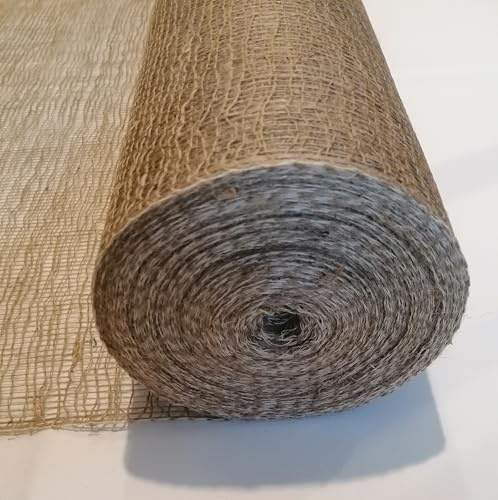 Jute Armierungsgewebe 50m² GESTÄRKT (appretiert) - Ökologische Putzarmierung für Kalk- und Lehmputze