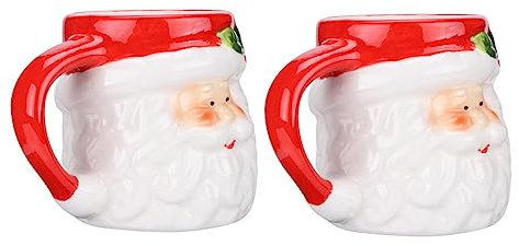 Alipis 2 Sätze 2Er Set Porzellantassen Weihnachtskaffeetassen Rentier Cartoon Latte Becher Vintage Tassen Weihnachtsbecher Teetasse Mit Sieb Die Büro Kaffeetasse 2 Stück * 2