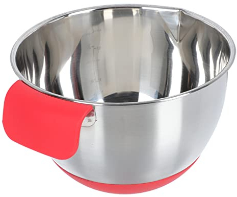 Healifty Bol Batteur Inox Et Silicone Avec Bec Verseur Incliné Antidérapant Saladier Polyvalent Pour Cuisine Mélange Œufs Snacks Et Préparation Maison