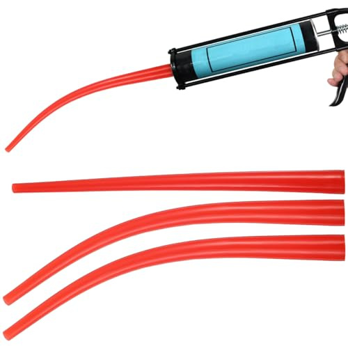 3pcs Extra Long Silicone Nozzles, Caulking Nozzle Extension Tips Caulk Finishing Tool for Windows Doors Sealant Application DIY and Professional Use 10.22X0.83X0.83in