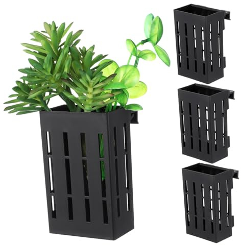 ARTSEWPLY 4 Piezas Soporte para Plantas Acuáticas Colgante Macetas Plásticas para Pecera Jardín Acuático Decoración Tanque