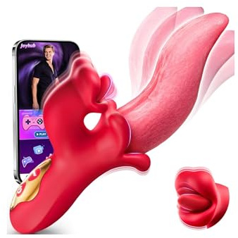 Lolitree Oral-Style Thick Tongue Licking Rabbit Vibrator, AI Sync Sex Toys | Vibrators for Women with 9 Stirring & Licking Vibrating Modes, Adult Toys for G-spot Clitoral Stimulation Couples Sex Toy