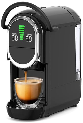 HYQNG Coffee Machine 19 Bar, Portable Capsule Coffee Machine, Fully Automatic Espresso Grinder All-in-one, Hot And Cold, 15 Temperature Settings, 19 Bar, For Barista-quality Drinks