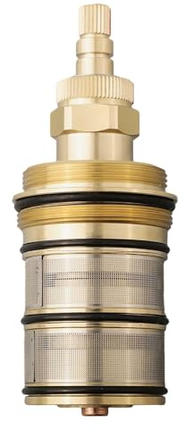 Replacement Thermostatic Cartridge, Thermostatic Bath Mixer Tap Shower Valve, Full Brass Spool Repair Kit, Designed for Mixer Showers with Built-in Thermostat