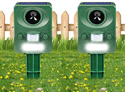 2X Solar Animal Drive, solare ad ultrasuoni spavento gatto, gatto da giardino spavento, caccia di gatti randagi, cani, orsi e uccelli da giardino