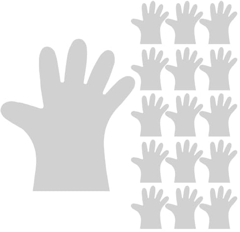 Homeponnew Guantes desechables de vinilo TPE, guantes de trabajo de laboratorio y preparación de alimentos, sin látex, resistentes al desgarro con puños rizados, paquete de 100 (S/para M/L/XL)