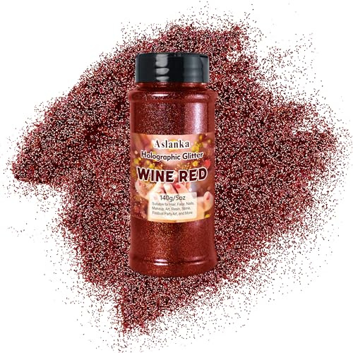 Aslanka 140 g holografiskt glitterpulver, rött vin glitterpulver, färgglad regnbåge, manikyr, epoxiharts, ögonskugga, ansikte, hantverk, gör-det-själv