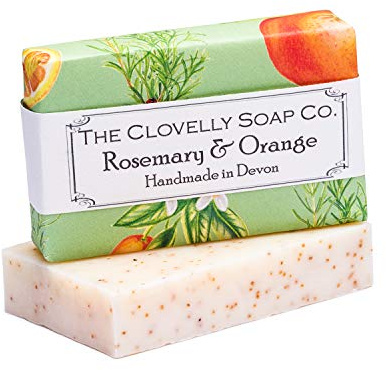 Clovelly sapone Co sapone naturale fatto a mano rosmarino e arancione per tutti i tipi di pelle 100 g