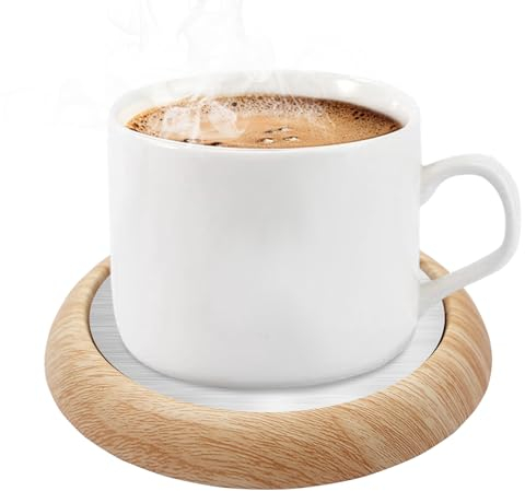 Tassenwärmer USB, Getränkewärmer Kaffeewärmer mit Rutschfester Basis,Kaffeetassenwärmer für Milch/Kaffee/Tee, Mug Warmer Beheizter Untersetzer für Home Office (Gelb, 75mm)