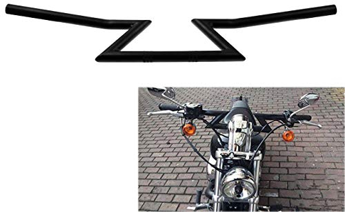 HDBUBALUS Motorrad-Lenker für Harley, Honda, Yamaha, Suzuki, Kawasaki, Chopper, Bobber Touring Custom, 25 mm, Schwarz