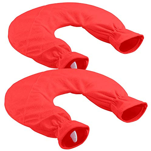 infactory Nackenkissen: 2er-Set Nacken-Wärmflaschen mit abnehmbarem Fleece-Bezug, 2,5 L (Nackenhörnchen Wärmflasche, Nackenkissen Wärmflasche, Stuhl)