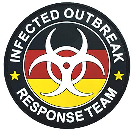 Deutsches Deutschland Flagge Infected Outbreak Response Team Im Dunkeln Leuchten PVC Airsoft Paintball Klettverschluss-Flecken Cosplay Fan Patch
