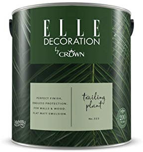 Crown ELLE DECORATION Trailing Plant No. 323, 2,5 L, extra-matte Premium Wandfarbe für Innen, für Wände und Holz, hohe Deckkraft, Innenfarbe,belebendes Mittelgrün