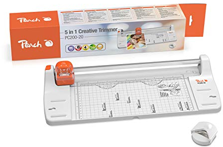 Peach 5 in 1 Kreativ Rollenschneider - 4 Schnittarten inkl. praktischer Eckenrunder - bis A3 Format - bis 10 Blatt - PC200-20