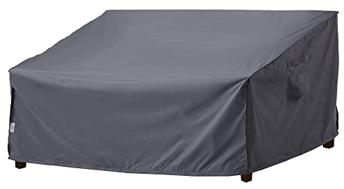 F&J Outdoors Abdeckhauben für Garten Loveseats Wasserdicht UV Beständige 2-Sitzer Lounge 3-Sitzer Sofas Schutzhülle Gartenbänke Bank Plane (Grau:208x99x89/61cm)