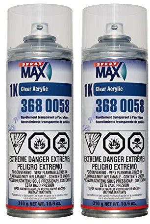 Spraymax 3680058 1K Acrylic High Gloss Clear Coat Aerosol 2PK