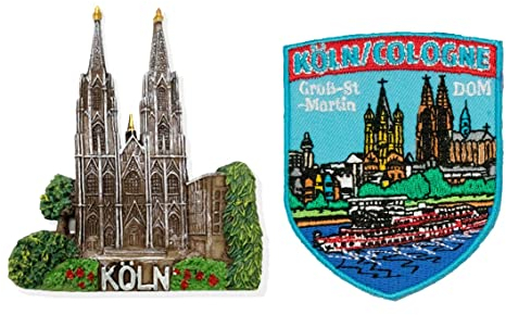 A-ONE Kölner Dom Köln Deutschland, 3D-Kühlschrankmagnet, 1 Stück + tolles St. Martin-Kirchenschild, dekorativer Militär-Patch, Vintage-Kühlschrankmagnet, Taschenaufnäher für Kleidung, Accessoires,