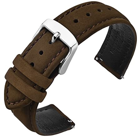 ANNEFIT Uhrenarmbänder für Herren 18mm 20mm 22mm, Vintage Nubuk Wildleder Weiches Leder mit Schnellverschluss