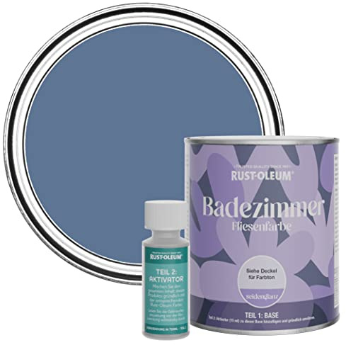 Rust-Oleum Blue Water-Resistant Bathroom Tile Paint in Satin Finish - Blue River 750ml