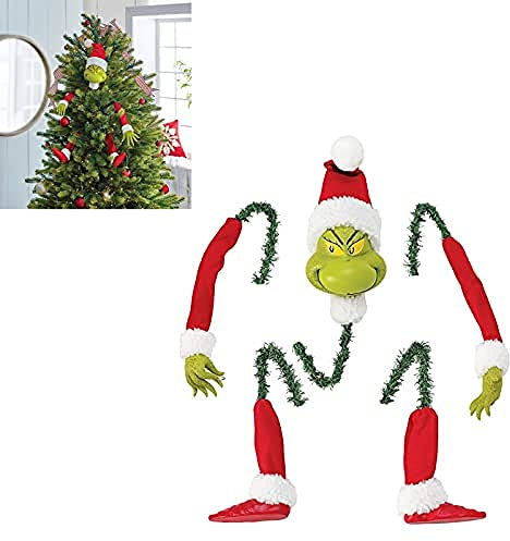 JQTOP Christmas Tree Topper - Elf Head/Arm/Leg for Christmas Tree Stole Elf Stuffed Leg Stuck Tree Topper Garland Ornaments